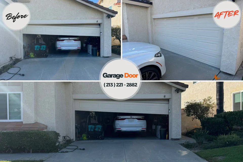 Before and after: garage door repair Kahuku, HI